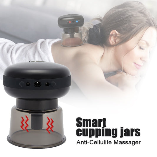 Smart Vacuum Suction Cup Cupping Therapy Massage Jars Anti-Cellulite Massager Body Cups Rechargeable Fat Burning Slimming Device.
