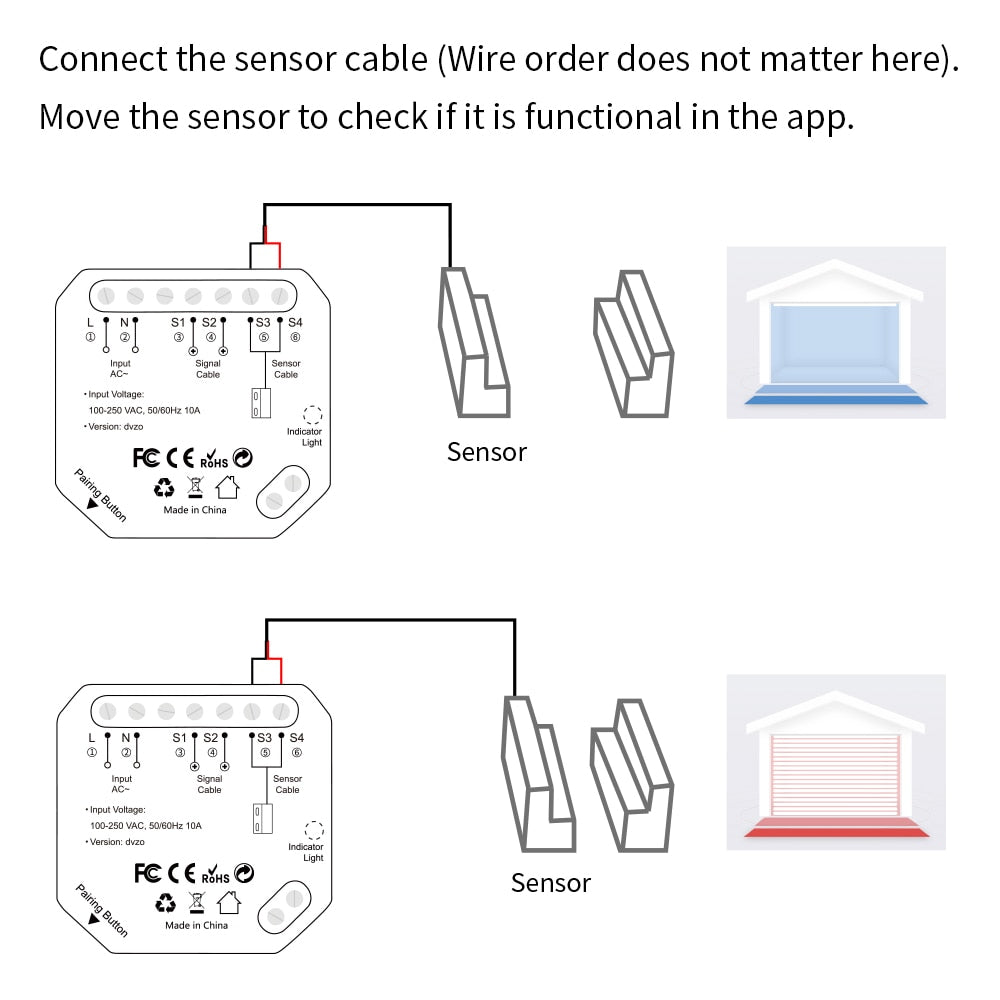 LoraTap Tuya Smart Life Garage Door Sensor Opener Controller WiFi Switch Alexa Echo Google Home DIY Smart Home App Alert No Hub.