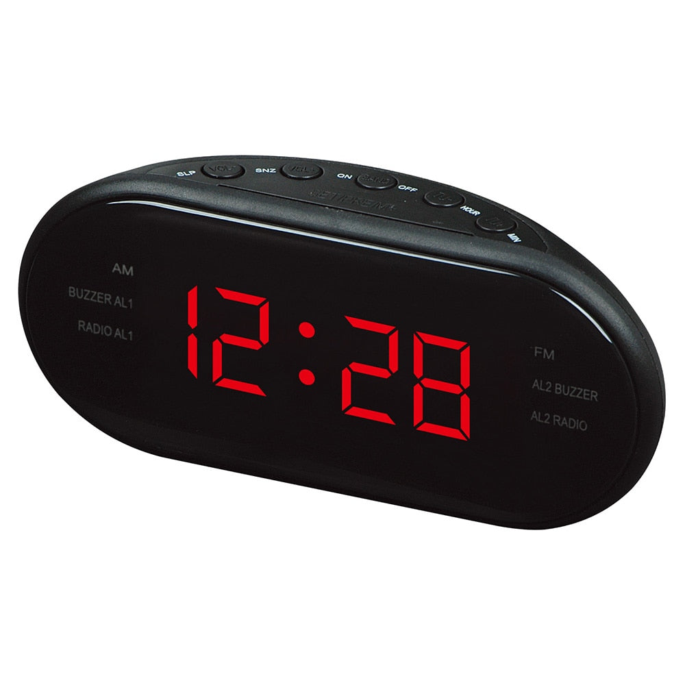 2020 New AC 220v/ 50hz AM/FM LED Clock Electronic Desktop Alarm Clock Digital Table Radio Gift Home Office Supplies EU Plug.