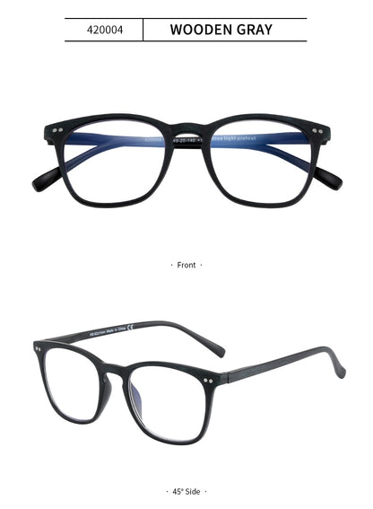 ZENOTTIC Anti Blue Light Reading Glasses Frames Men Wooden Design Square Optical Reader Computer Eyeglasses Hyperopia Eyewear