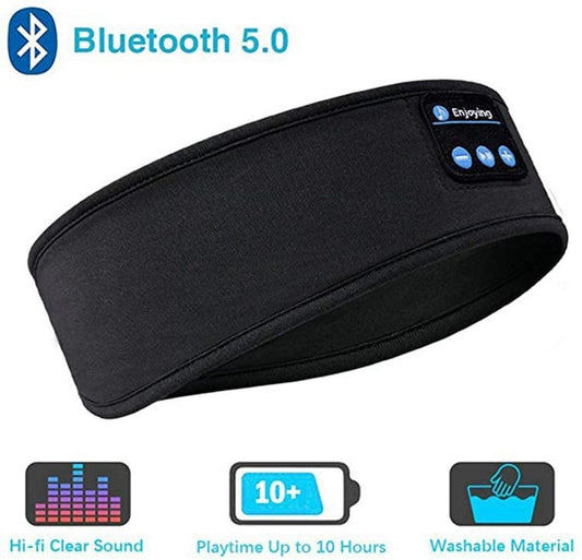 Bluetooth Sleeping Headphones Sports Headband Thin Soft Elastic Comfortable Wireless Music Earphones Eye Mask for Side Sleeper.