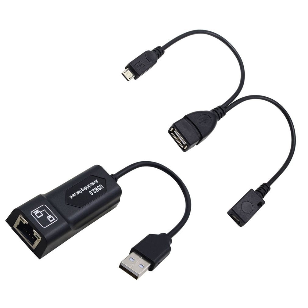 USB 2.0 to RJ45 Adapter/ 2X Mirco USB Cable LAN Ethernet Adapter for Amazon Fire TV 3 or Stick GEN 2.