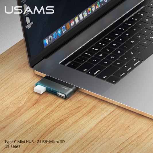 USAMS Type-C Cable Mini Hub USB 3.0 2.0 Hub Multi USB Splitter Adapter For iPad Pro/Laptop/Phone/PC USB-Hub Expander High Speed.