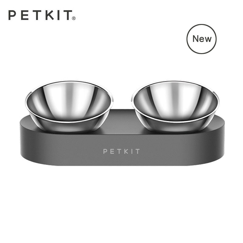 New PETKIT stainless steel Double bowls FRESH Nano 15° adjustable pet Cat Food Bowl for pets feeding