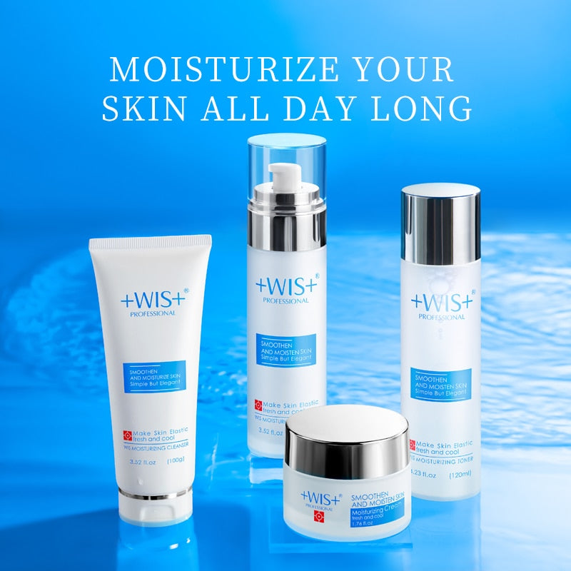 WIS Moisturizing Set Oil Control Toner+Cream+Cleanser+Emulsion Refreshing Hydrating Face For Dry Skin Women&amp;Men Skin Care Sets