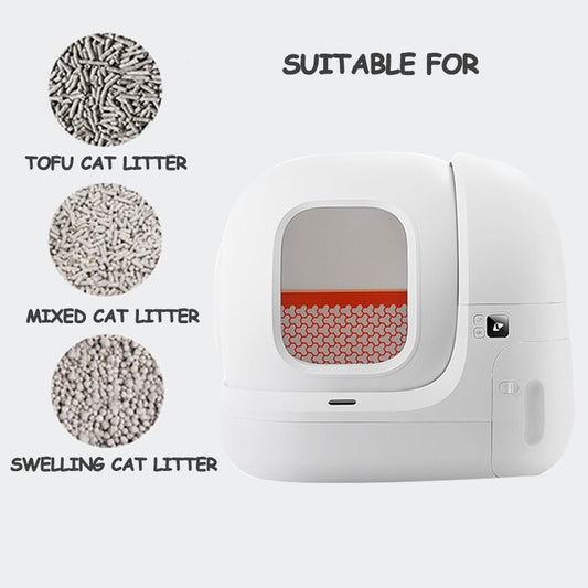 76L Intelligent Pet Cat Litter Box Automatic Self Cleaning Toilet for Cat 2.4G Wi-Fi Remote App Control Cat Sandbox Tray Toilets