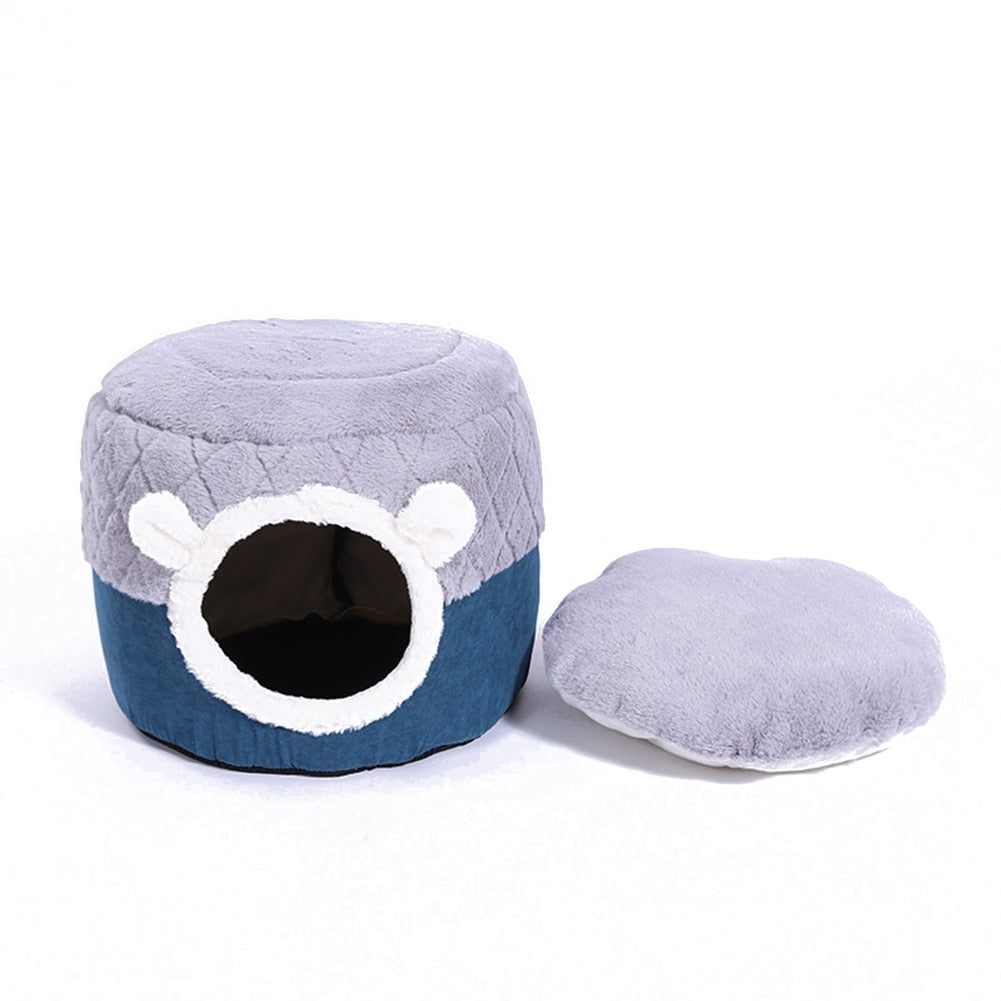 Pet Cat Basket Bed Cat House Warm Cave Kennel for Dog Puppy Home Sleeping Kennel Teddy Comfortable House Cat Bed