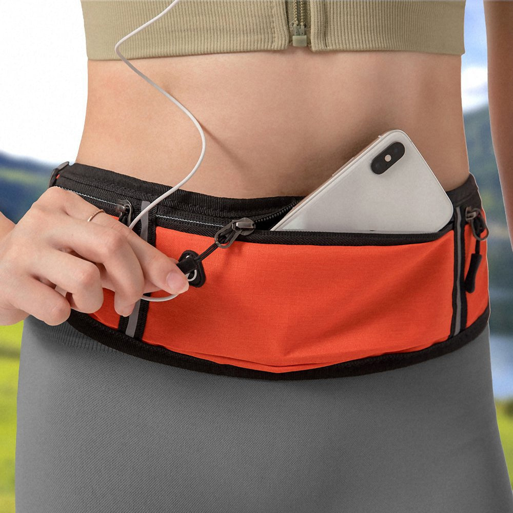 Sports Waist Bag Reflective Strip Fitness Mobile Phone Bag Pocket Waterproof Invisible Running Belt Bag Outdoor Fitness Bag