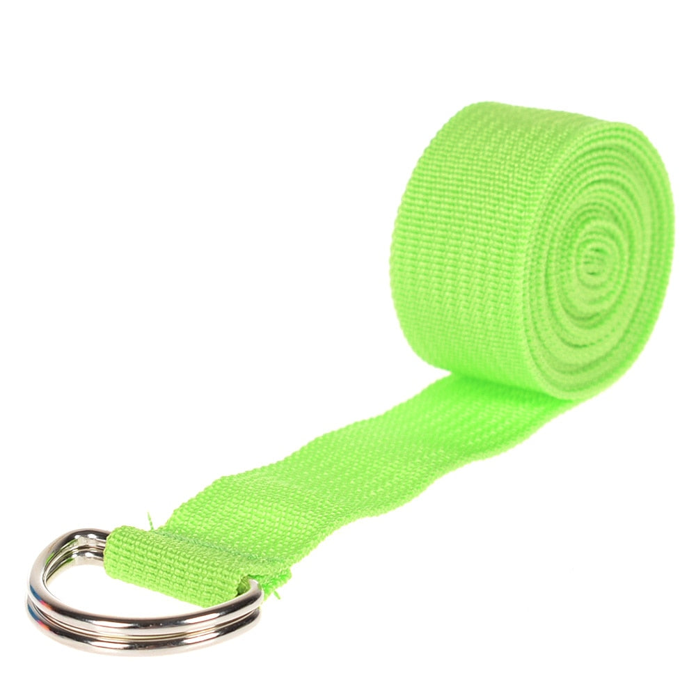 180cm Multicolors Yoga Stretch Strap D-Ring Belt Fitness Exercise Gym Rope Figure Waist Leg Resistance Fitness Bands Yoga Belt