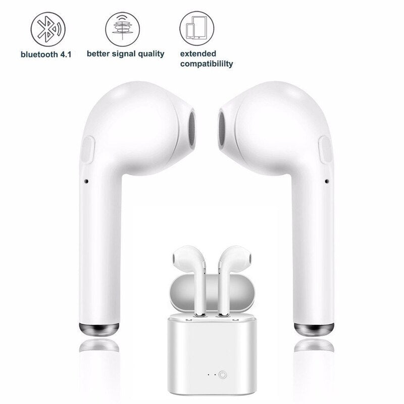 i7s tws Wireless Headphones Bluetooth 5.0 Earphones sport Earbuds Headset With Mic Charging box Headphones For all smartphones.