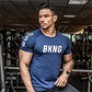 New Mens Gyms Fitness Bodybuilding Sporting T-shirt Muscle Man Casual Printed T shirts Male Workout Breathable elastic Tees Tops