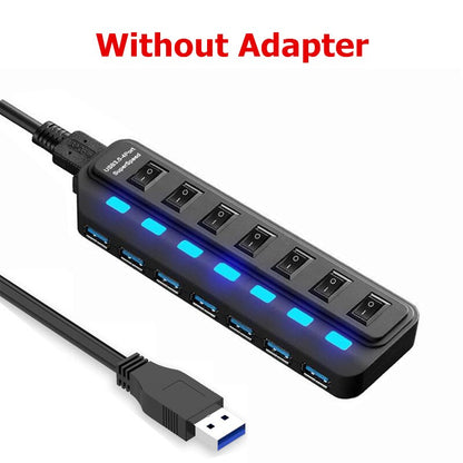 USB 3.0 HUB Multi 4 7 Port Usb Splitter With Power Adapter For Macbook Air Pro Xiaomi Pc Computer Laptop Accessories USB 3 Hab.