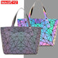 Women&#39;s large-capacity holographic laser handbag irregular geometric luminous girl shoulder bag laptop office big bag