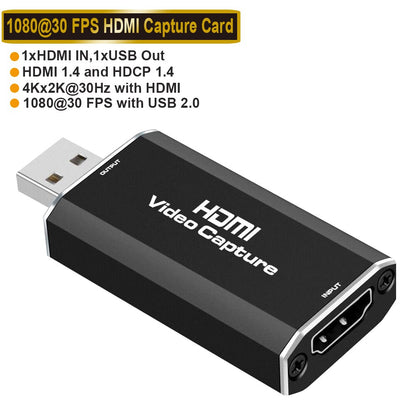 Video Card Capture HDMI Video Capture Card Device PC PS4 Game Live Streaming 4K 1080P HD VHS Board USB 3.0 Grabber Recorder Box.