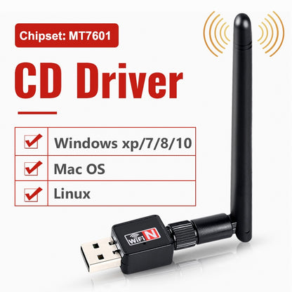 USB Wifi Adapter Antenna Wifi USB Wi fi Adapter Card Wi-fi Adapter Ethernet Wifi Dongle MT7601 Free Driver For PC Desktop laptop.