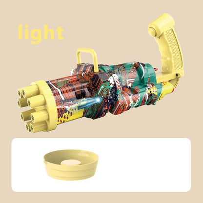 Kids Automatic Gatling Bubble Gun Toys Summer Soap Water Bubble Machine 2-in-1 Electric Bubble Machine For Children Gift Toys.