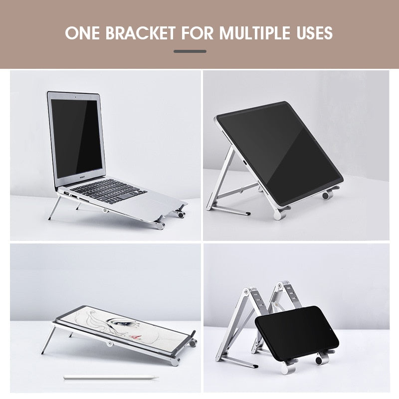 Mini Laptop Holder Adjustable Portable Phone Stand Support  3in1 Notebook Stand Holder For Macbook iPhone.