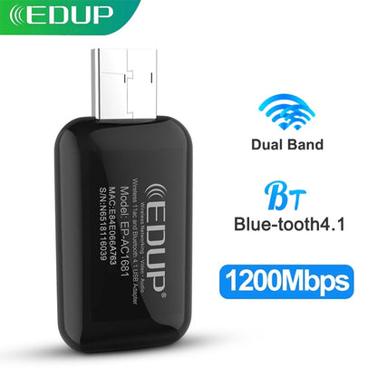 EDUP 1300Mbps Mini USB WiFi Adapter Dual Band Wifi Network Card  5G/2.4GHz Wireless AC USB Adapter for PC Desktop Laptop Win11