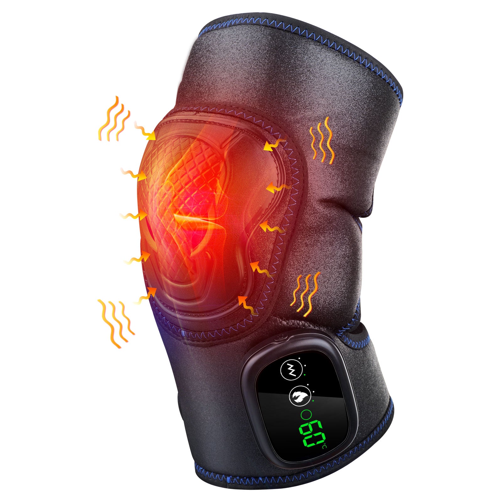 Heat Therapy Knee Massager Relieve Arthritis Pain Knee Joint Brace Support Vibration High Frequency Foot Leg Massage Relaxation.