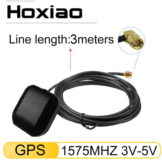 Hoxiao Car GPS Antenna SMA Connector 3M Cable GPS Receiver Auto Aerial Adapter For Car Navigation Night Vision Camera Player.