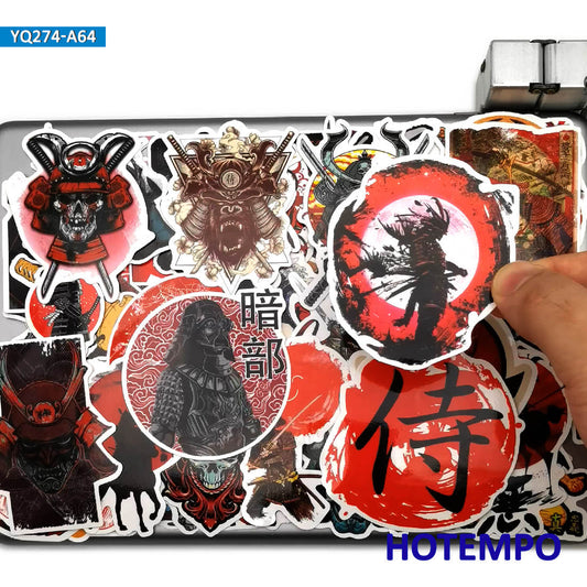 60pcs Japan Samurai Bushido Spirit Style Art Stickers for Mobile Phone Laptop Guitar Suitcase Skateboard Bike Car Decal Stickers.