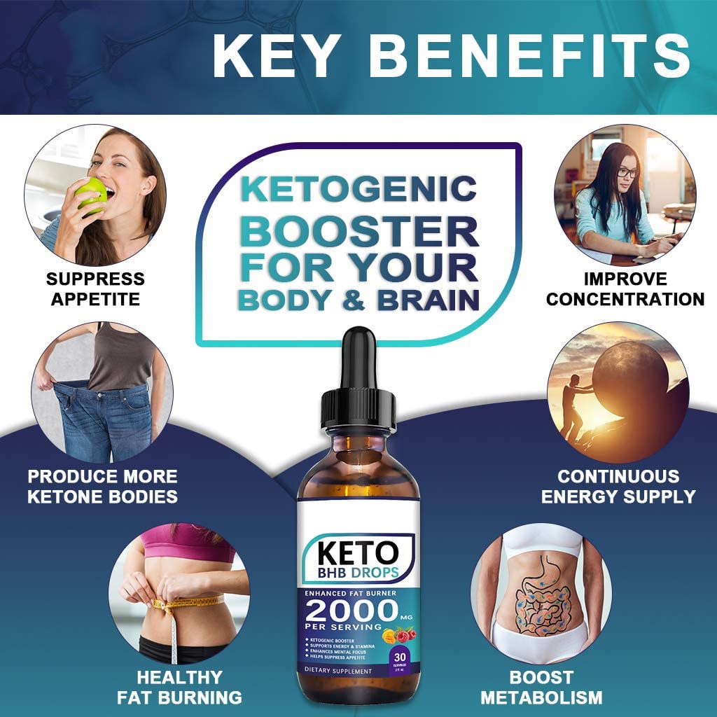 60ML Keto Drops Fat Burner Formula To Boost Metabolism Keto Diet Drops Weight Loss Ketogenic Supplement For Men And Women
