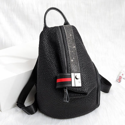 New Fashion Sequins Leather Laptop Backpack Women Female Personality Lock Anti Theft Bagpack Travel Mochila Feminina  Back Pack