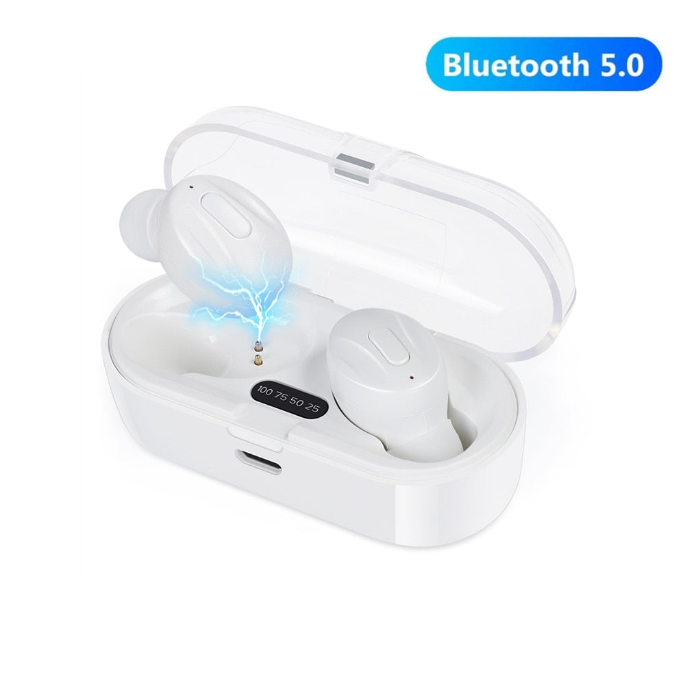 Bluetooth-Compatible V5.0 Earphones TWS True Wireless Headphones In-Ear Earbuds Waterproof Mini Headsets Stereo Sports Earpiece.