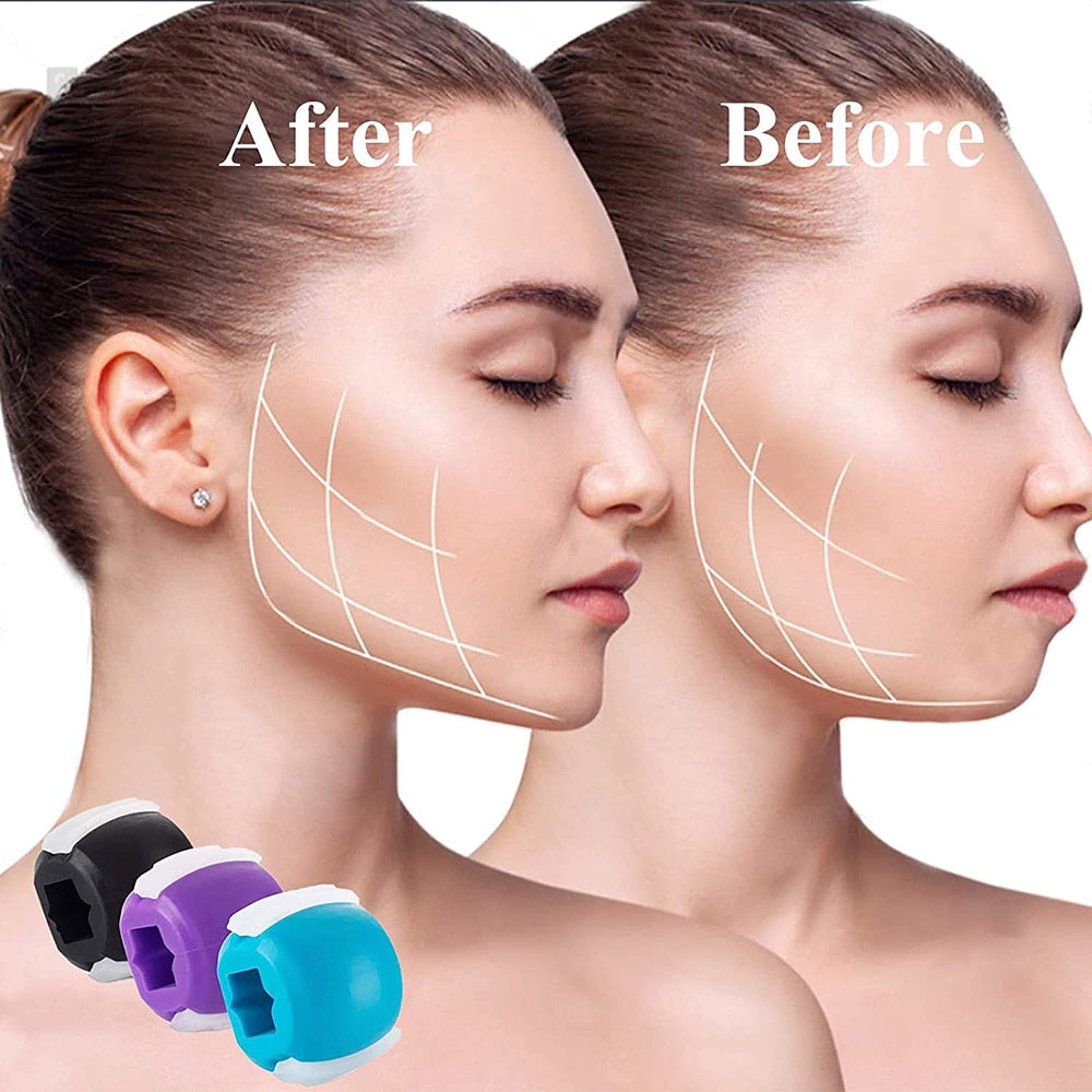 Chin Lifting JawLine Exerciser Ball Facial Jaw Muscle Toner Trainer Anti Wrinkle Face Double Slimmer Jawline Exercise Simulator.