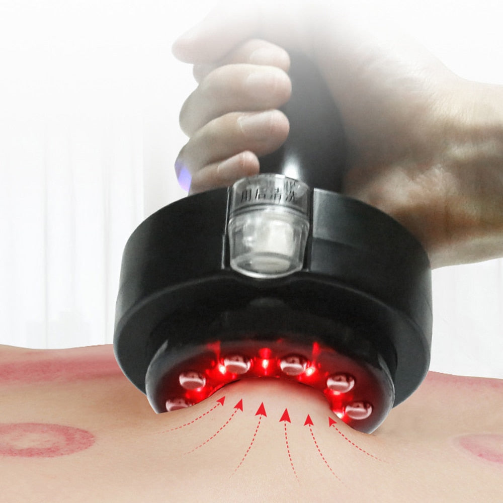 Electric Cupping Body Massager Vacuum Suction EMS Heating Scraping Slimming Therapy Device Lymphatic Drainage Detoxification.