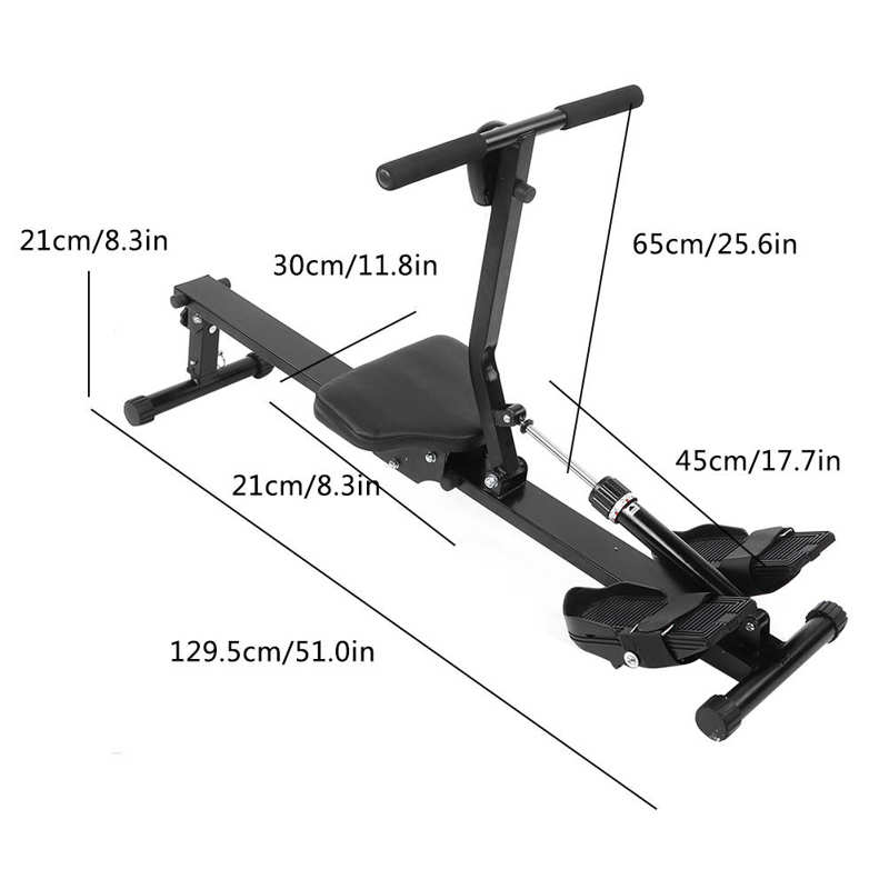 Home Foldable Fitness Rowing Machine Adjustable Resistance Rower with Digital Indicator Hydraulic Fitness Rowing Equipment