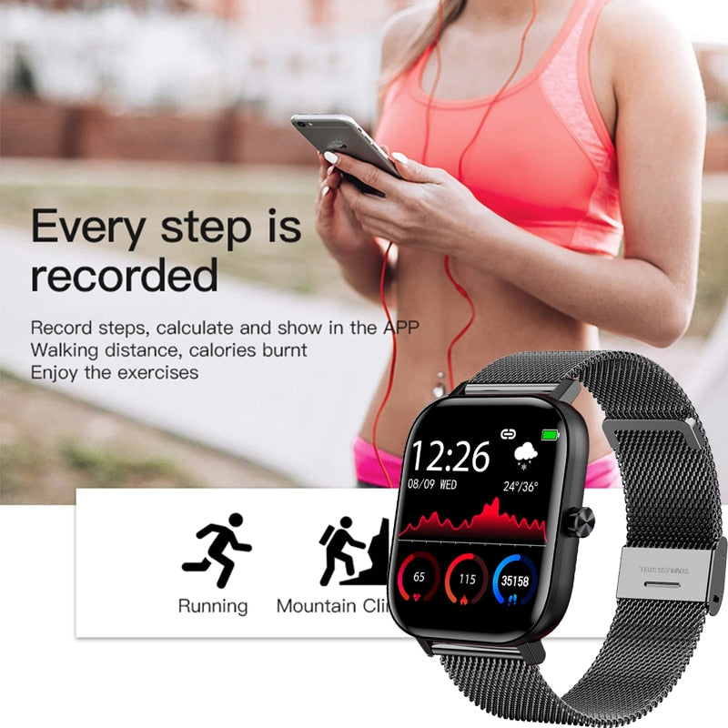 LIGE 2020 New Luxury brand Ladies watch Fitness watch heart Rate Blood pressure activity Tracker ladies Luxury Electronic watch