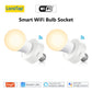Tuya Smart WiFi Light Socket Lamp Holder for Led Bulb E27 E26 Google Home Echo Alexa Voice Control, Remote Control ON OFF.