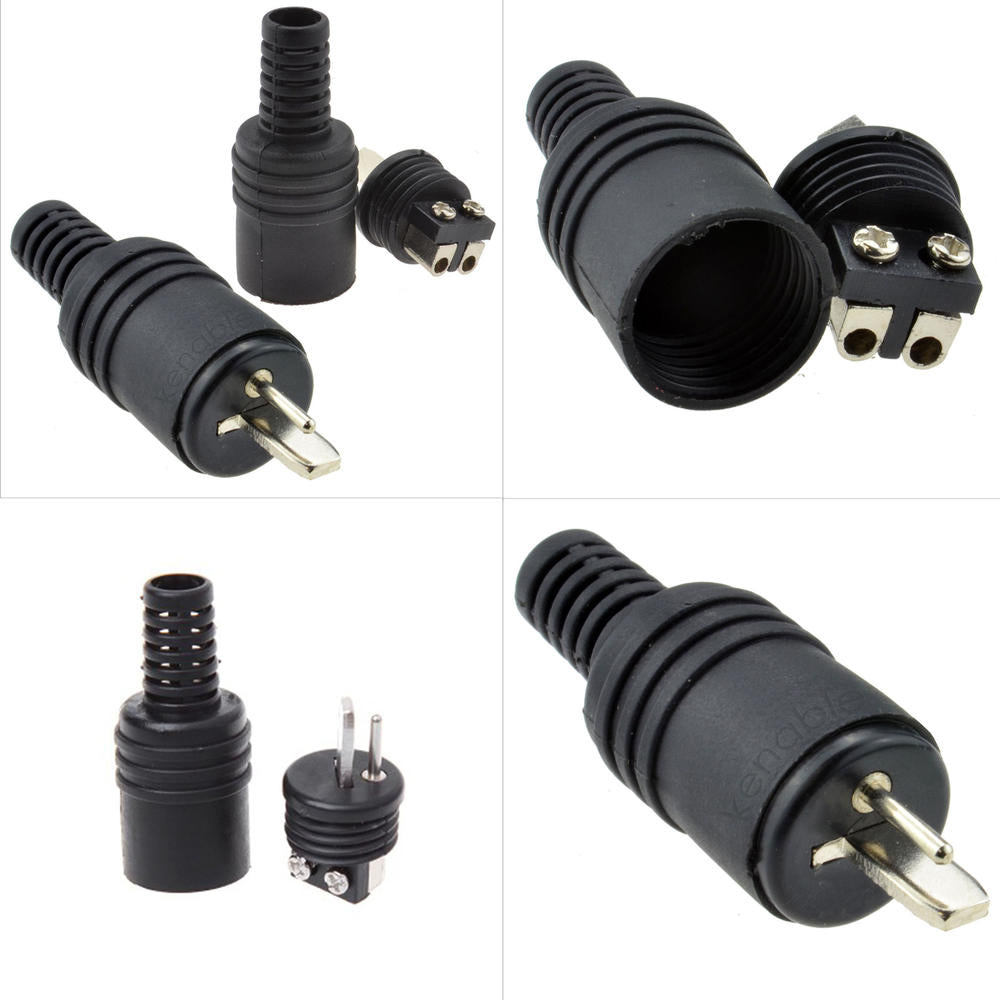 2 pcs 2 pin Black DIN Plug Speaker and HiFi Connector Screw Terminals Connector Power Audio Lamp Signal Plug Adapters.