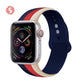 ShengOne Stripe Soft Silicone Sport Band for Apple Watch Series 5 4 40MM 44MM Striated Rubber Strap Replacement 3 2 1 38MM 42MM