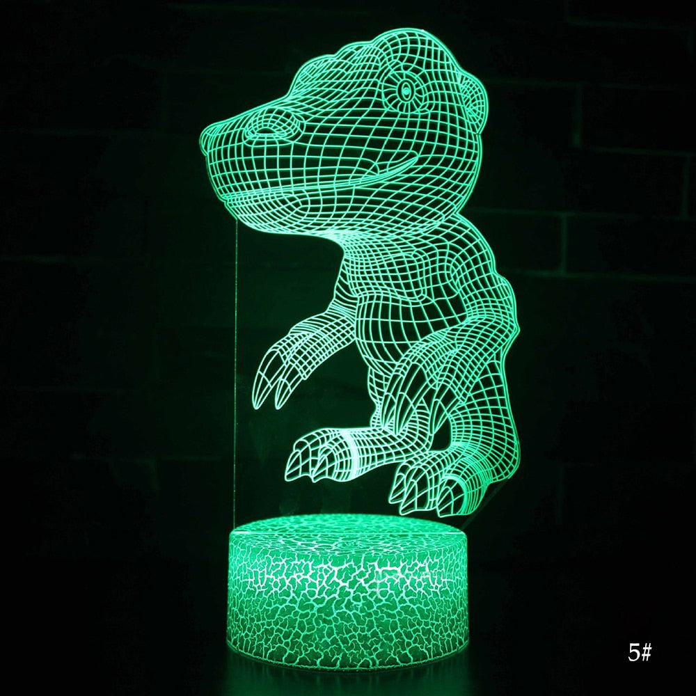 3D LED Night Light Lamp Dinosaur Series 16Color 3D Night light  Remote Control Table Lamps Toys Gift For kid Home Decoration D23.