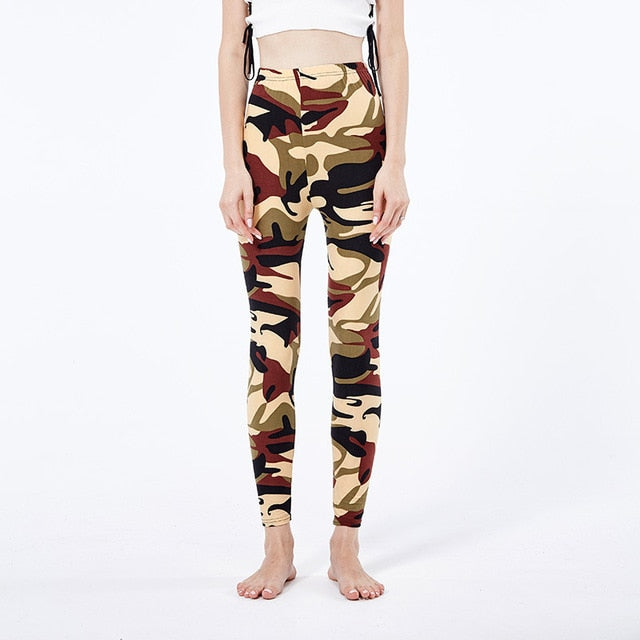 2022 Camouflage Printing Elasticity Leggings Fitness Pant Legins Casual Legging For Women