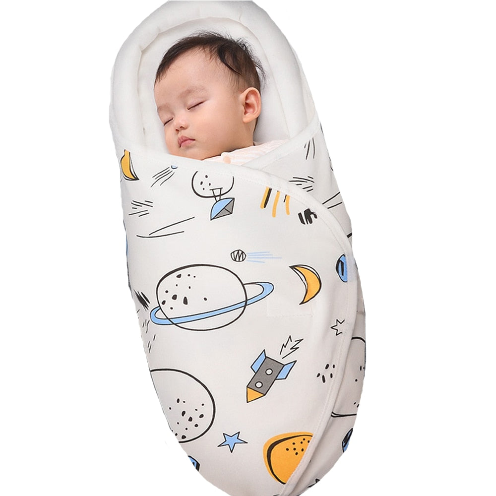 Newborn Baby Sleeping Bag Ultra-Soft Thick Warm Blanket Pure Cotton Cocoon Infant Boys Girls Clothes Nursery Wrap Swaddle 0-6M