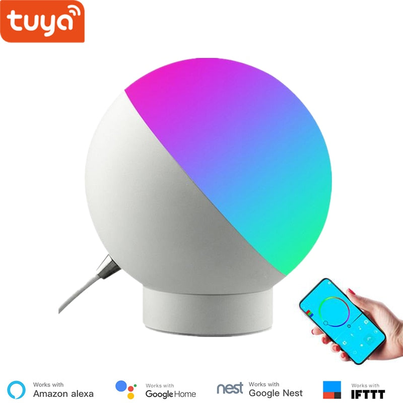 WiFi Remote Control Bedside Lamp,Desk Smart Light,Smartphone Control, Tuya Smart life APP Compatible With Alexa and Google Home.