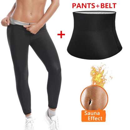 High Quality Women Pants + Body Shaper Thermal Slimming Modeling Belt Trainer Pants Slim Fat Burning Weight Loss Shapewear Sets.