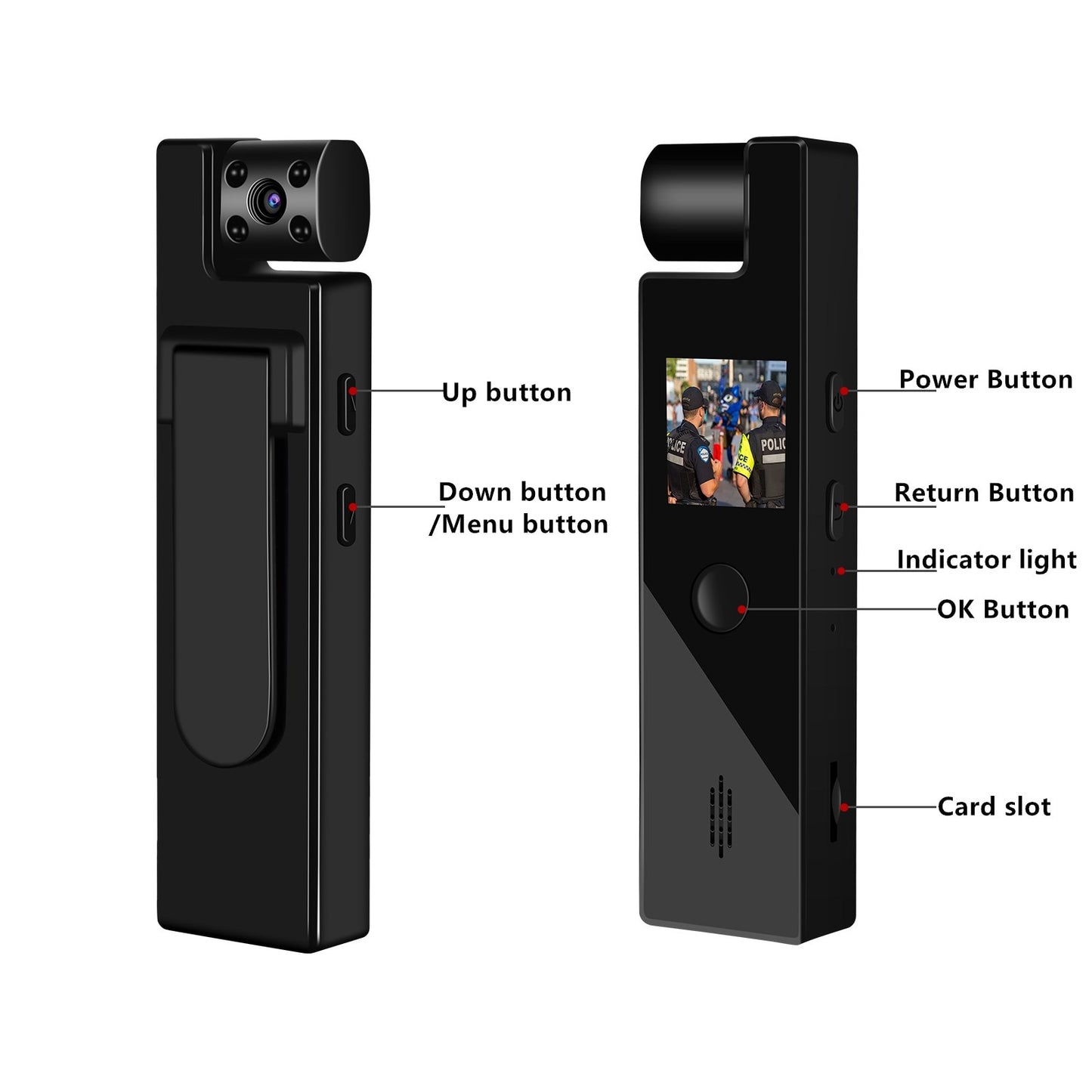 Body Camera Mini Digital Camera HD Screen Night Vision Motion Detection Snapshot Loop Camcorder Sports DV Nanny Cam.