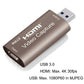 4K Graphics Capture Card HDMI To USB 2.0 3.0 Video Recording Box fr PS4 PC Phone Game Live Streaming Plate Camera Video Recorder.