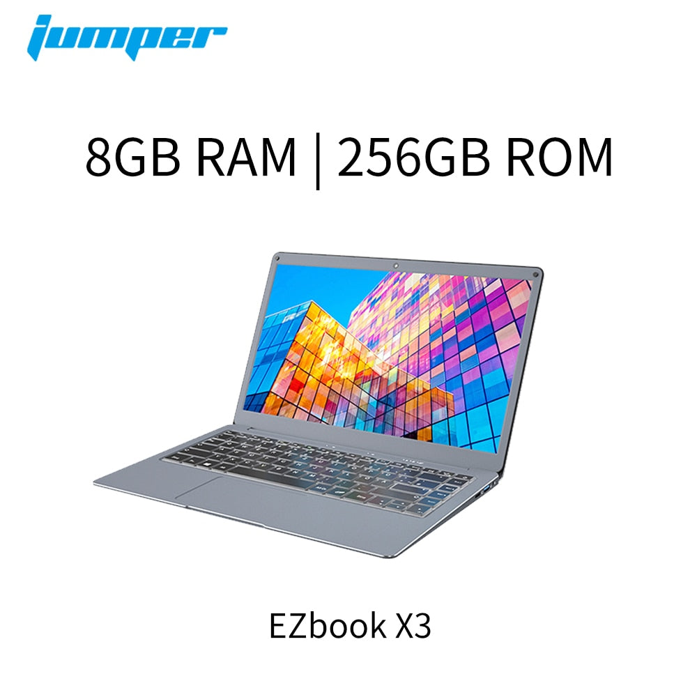 Jumper EZbook X3 Intel Celeron Quad Core 8GB 128/256GB Notebook  Win 10 Laptop 13.3 Inch 1920*1080 IPS  2.4G/5G WiFi Computer