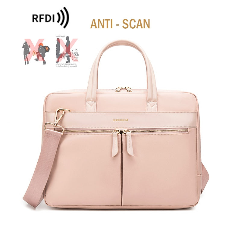 Fashion Women&#39;s Notebook Briefcase For 13.3 15 16 Inch Laptop Crossbody Bag Shoulder Bags Business Travel Office Ladies Handbags.