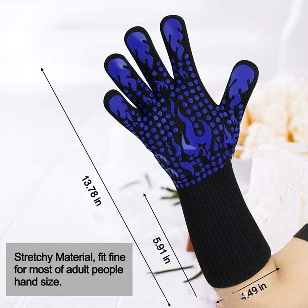 Barbecue anti-scald gloves Heat Glove Resistant BBQ Oven Gloves Kitchen Fireproof Gloves Anti-slip Gloves for Baking Cooking