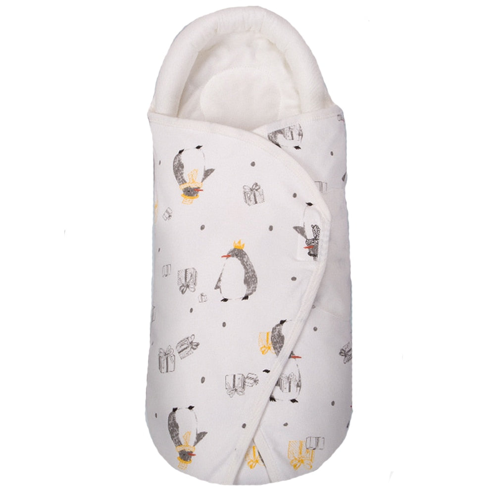 Newborn Baby Sleeping Bag Ultra-Soft Thick Warm Blanket Pure Cotton Cocoon Infant Boys Girls Clothes Nursery Wrap Swaddle 0-6M