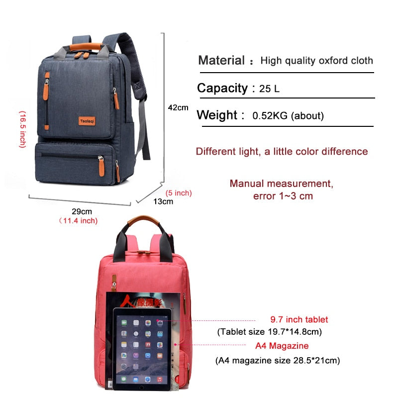 Casual Business Men Computer Backpack Light 15 inch Laptop Bag 2022 Waterproof Oxford cloth Lady Anti-theft Travel Backpack Gray.