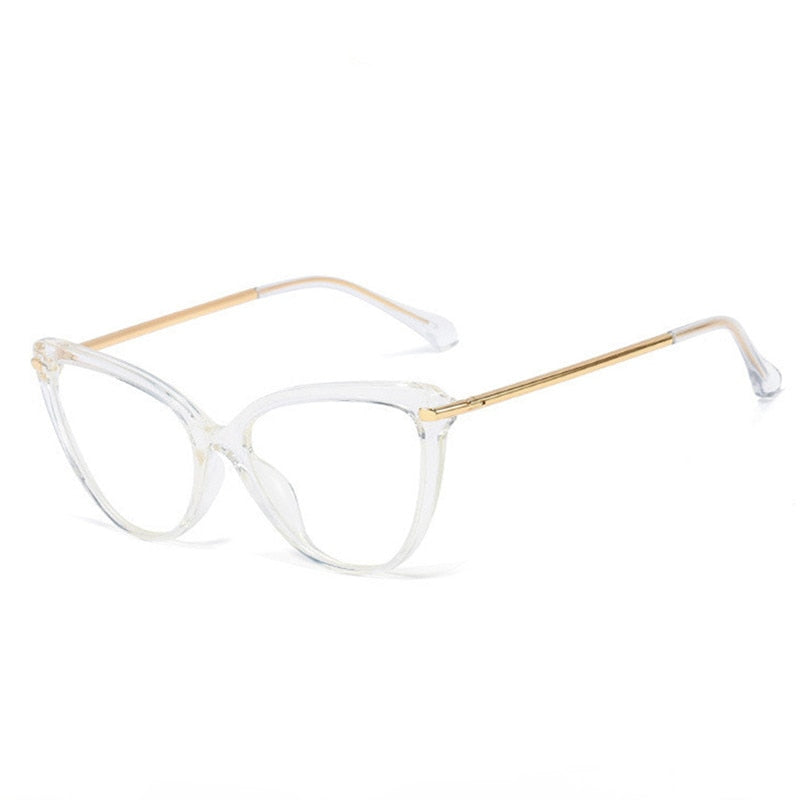 Blue Light Blocking Glasses Women Computer Glass High Quality Transparent Cat Eye Eyeglasses Frame Men Optical Glasse Frame