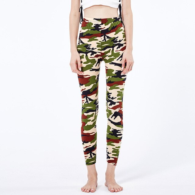 2022 Camouflage Printing Elasticity Leggings Fitness Pant Legins Casual Legging For Women