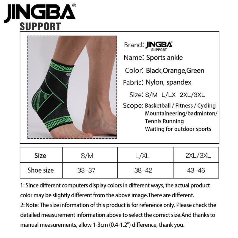 JINGBA SUPPORT 1 PCS Compression ankle brace support For fitness, football, basketball, volleyball, ankle Brace protection
